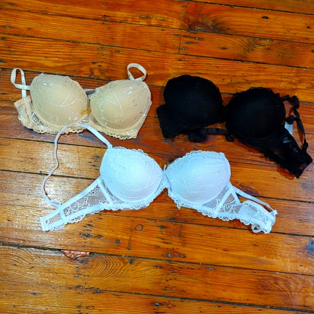 Set of three lacy bras